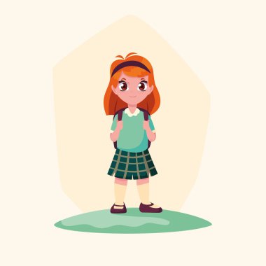 sevimli küçük öğrenci kız Avatar karakter