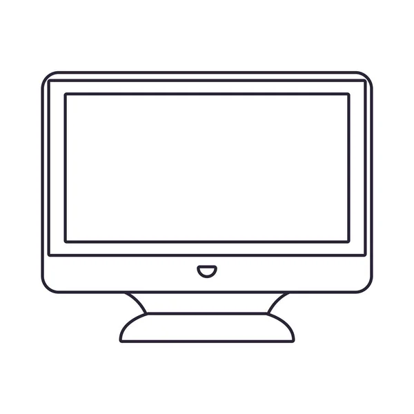 Monitor počítače na bílém pozadí — Stockový vektor