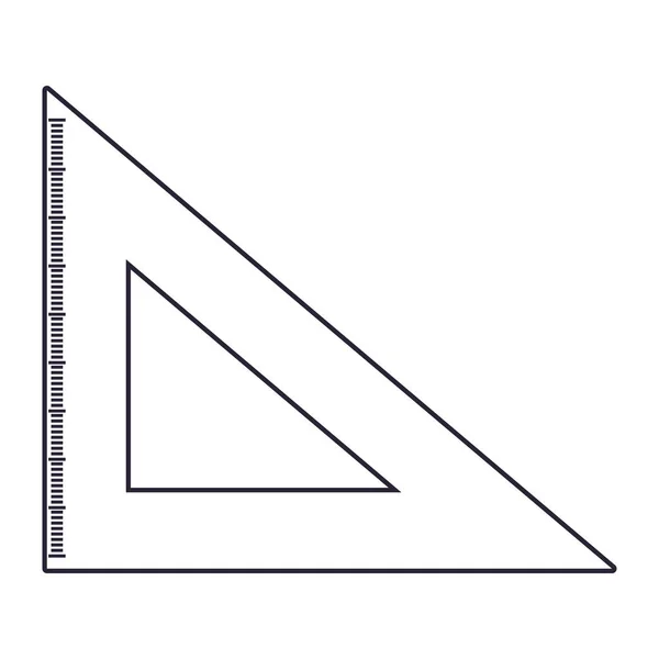 Régua triangular no fundo branco —  Vetores de Stock