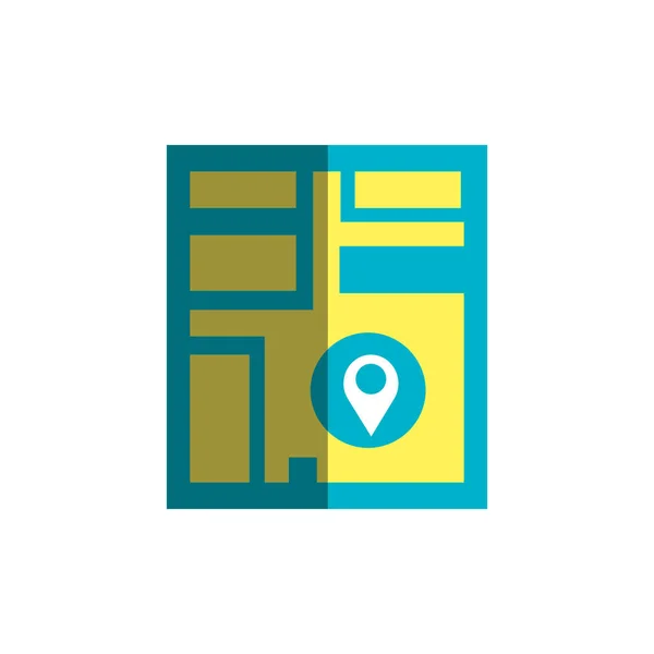 Guía de mapa con ubicación de puntero de pin — Vector de stock