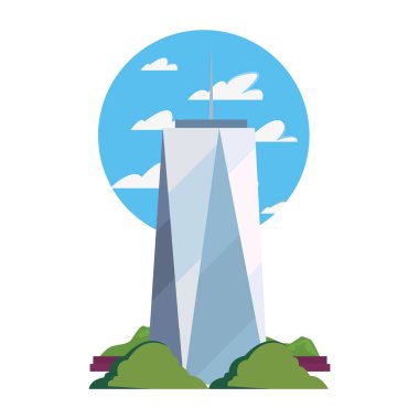 fütüristik bina kentsel kule çalılar doğa