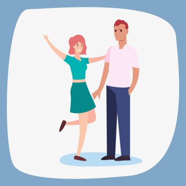 mutlu genç insanlar düz tasarım