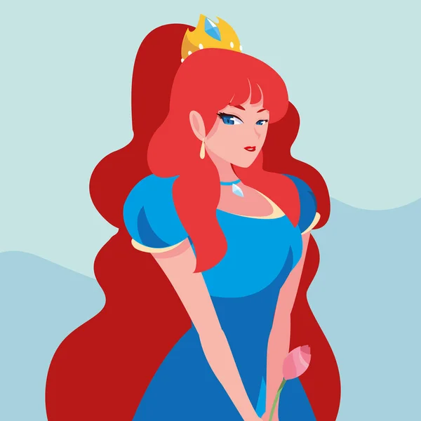 Princesa conto de fadas fantasia personagem avatar — Vetor de Stock