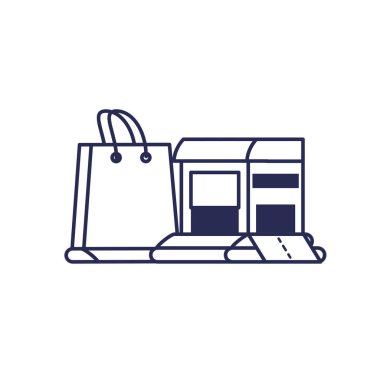 alışveriş çantası ile depo binası