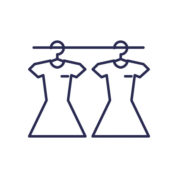 Zestaw sukienka kobiece wiszące ikona na białym tle — Wektor stockowy