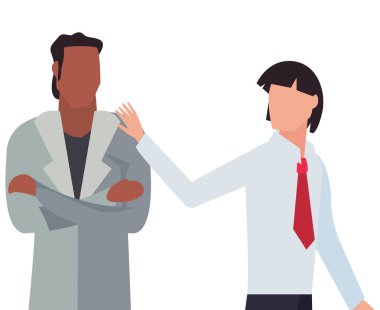 beyaz arka plan üzerinde iki erkek avatarları