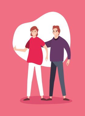 mutlu genç insanlar düz tasarım