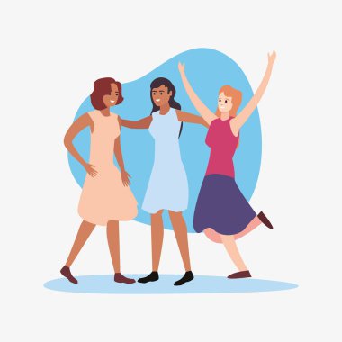 mutlu genç insanlar düz tasarım