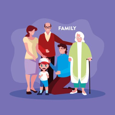 posterde sevimli aile üyeleri