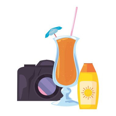 tatil tropikal yaz düz tasarım