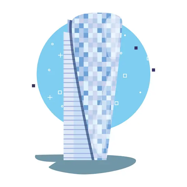 Edificio futurista torre urbana icono — Vector de stock