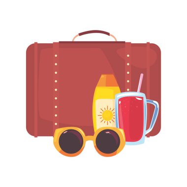 tatil tropikal yaz düz tasarım