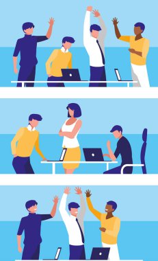 işyerinde zarif iş adamları grubu