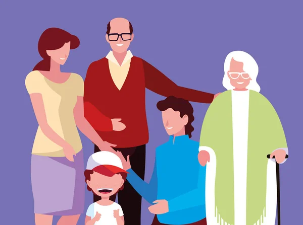 Schattig familieleden avatar karakter — Stockvector