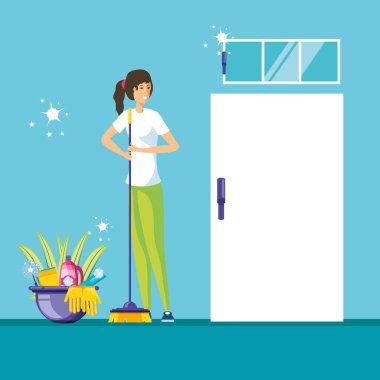 temizlik işçisi kadın avatar karakteri