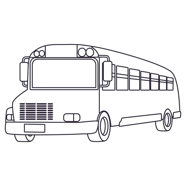 Transport par autobus scolaire sur fond blanc — Image vectorielle