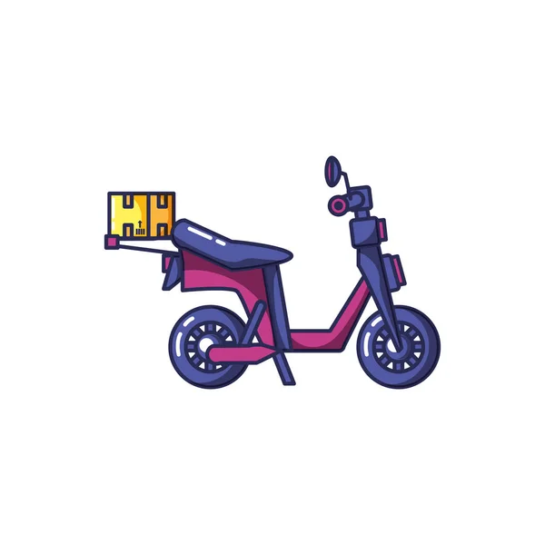 Moto scooter entrega icono aislado — Vector de stock