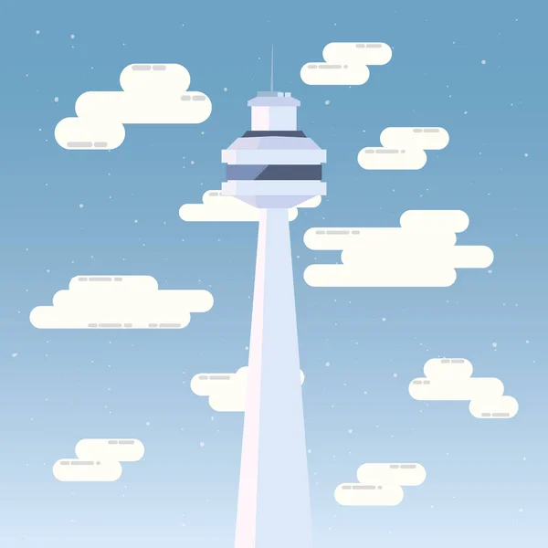 Rascacielos torre urbana cielo fondo — Vector de stock