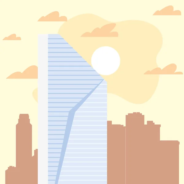 Gratte-ciel urbain ville ciel arrière-plan — Image vectorielle