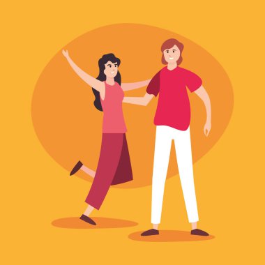 mutlu genç insanlar düz tasarım