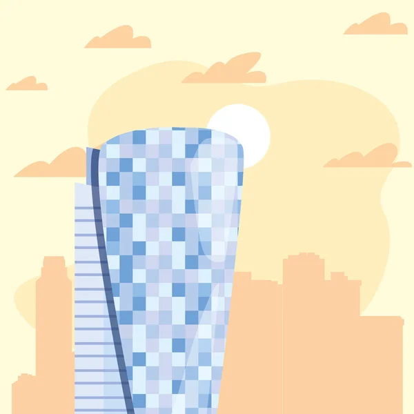 Skyskrapa urbana staden himmel bakgrund — Stock vektor