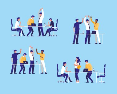 işyerinde zarif iş adamları grubu