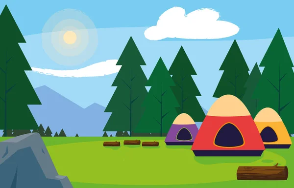 camping zone with tents day landscape