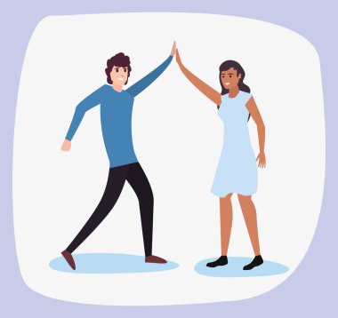 mutlu genç insanlar düz tasarım