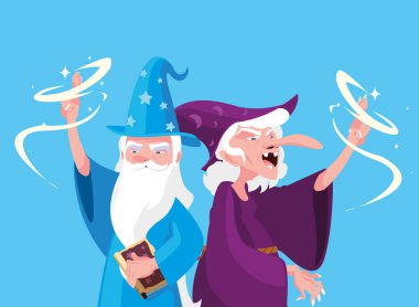 fairytale avatar karakter cadı ile sihirbaz