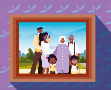 sevimli aile üyeleri afro fotoğrafı