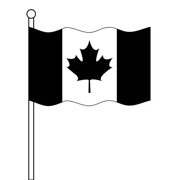 Vlajka Kanady vlastenecká v tyčce — Stockový vektor