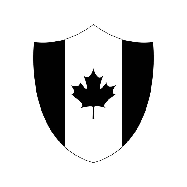Флаг Канады патриотический в форме щита — стоковый вектор