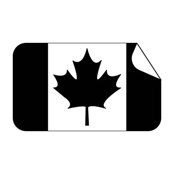 Bandeira do canadá ícone patriótico — Vetor de Stock