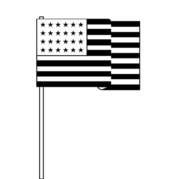 Sjednocený stát americké vlajky v tyčce — Stockový vektor