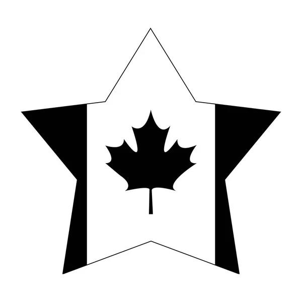 Flag of canada patriotic in star shape — Stock Vector