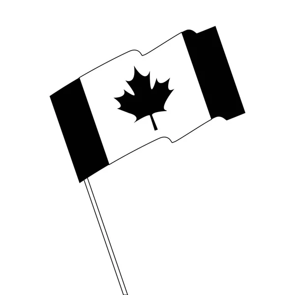 Drapeau du canada patriotique en bâton — Image vectorielle