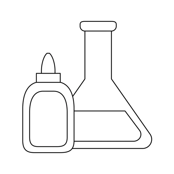 Laboratorio de ensayo de tubo con pegamento de botella — Vector de stock