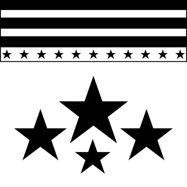 Quadro de bandeira americana do estado unido e decoração de estrelas —  Vetores de Stock