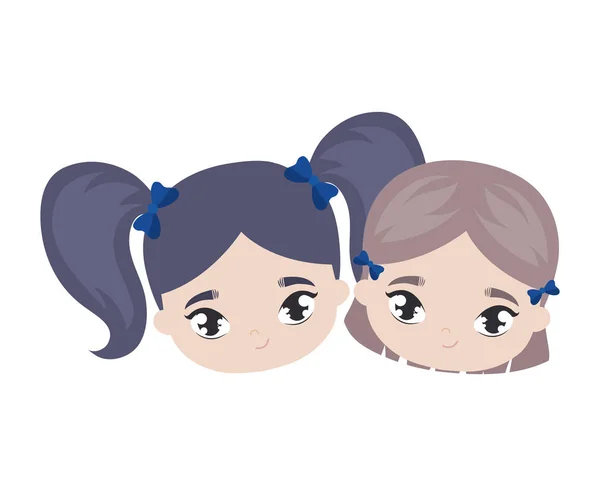 Cabeças de meninas avatar personagem — Vetor de Stock