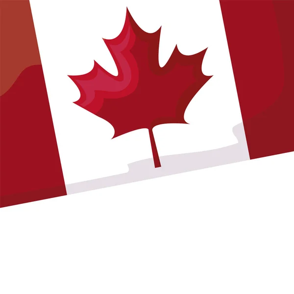 Bandera de canada icono patriótico — Vector de stock