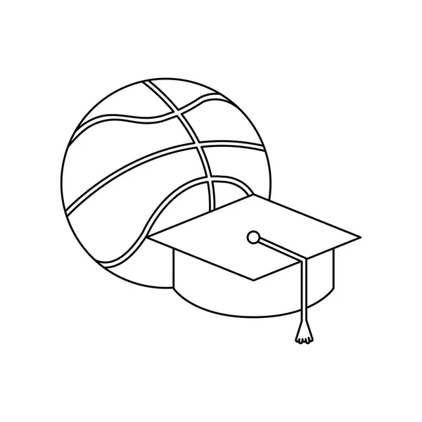 hat graduation with basketball balloon