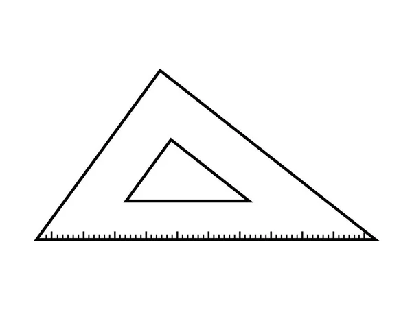 Regola triangolo scuola fornitura icona isolata — Vettoriale Stock