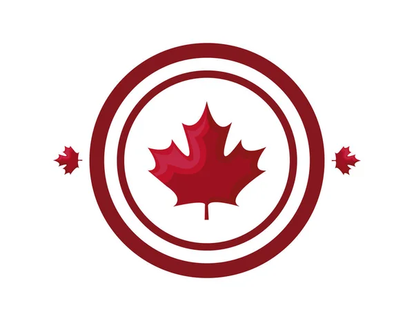 Ahornblatt Canada in Form Kreis — Stockvektor
