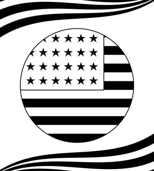 L'état uni du drapeau américain en forme de cercle — Image vectorielle