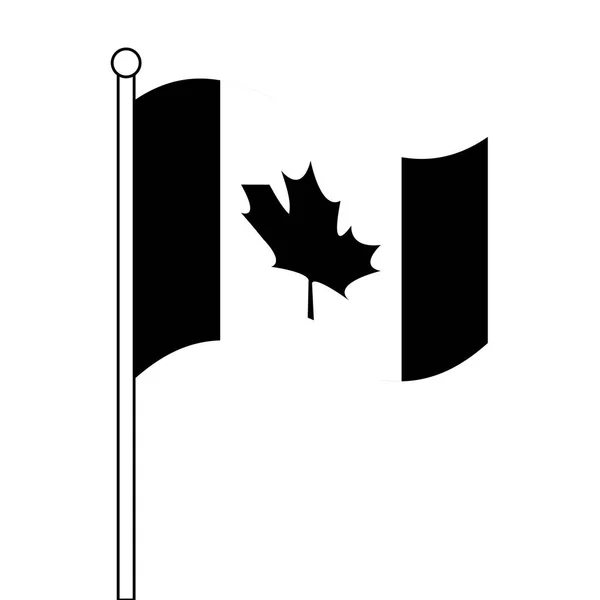 Bandiera del Canada patriottica in bastone — Vettoriale Stock
