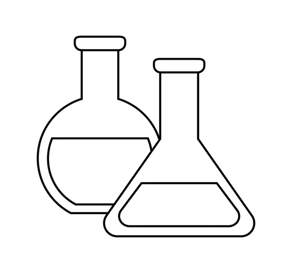 Conjunto de tubos testes ícone isolado laboratório —  Vetores de Stock