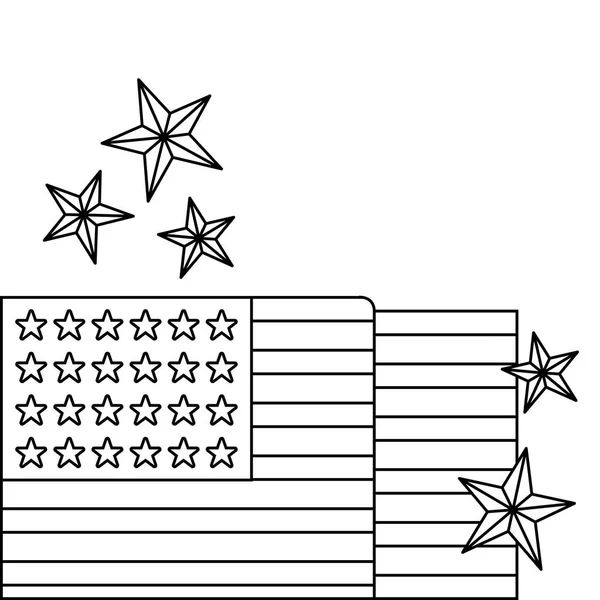 Estado unido da bandeira americana com decoração de estrelas — Vetor de Stock