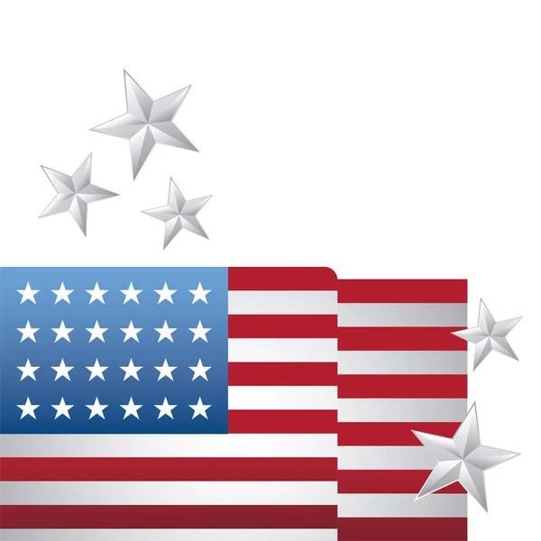 Estado unido da bandeira americana com decoração de estrelas — Vetor de Stock