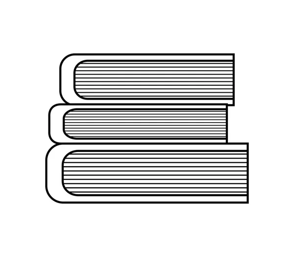 Pila de libros de biblioteca icono aislado — Archivo Imágenes Vectoriales