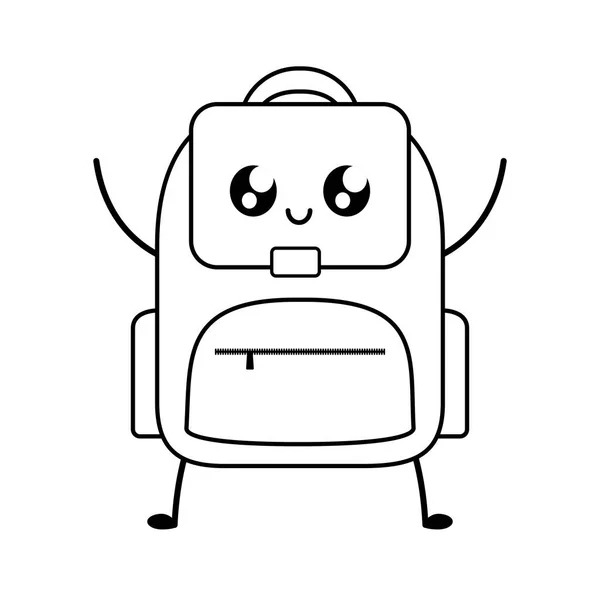 Escuela bolsa suministro kawaii estilo — Vector de stock